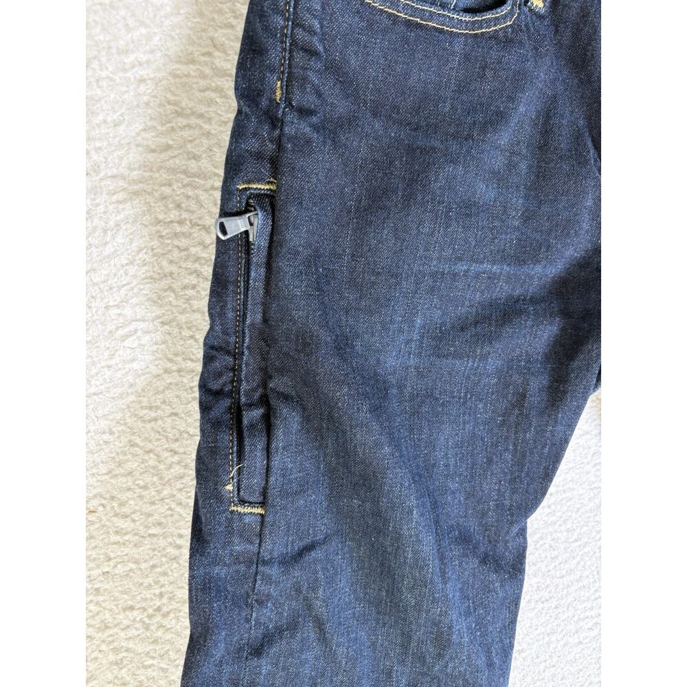 Levis 514 Jeans Mens 34x32 Blue Slim Straight Side Zip Pocket Moto Riding Dark - Picture 3 of 16